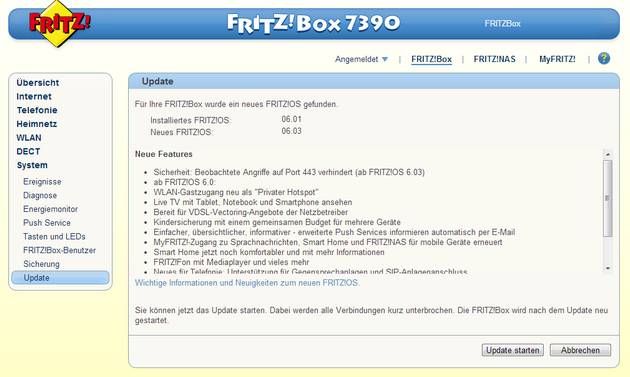 Fritzbox 6320 v2 cable firmware