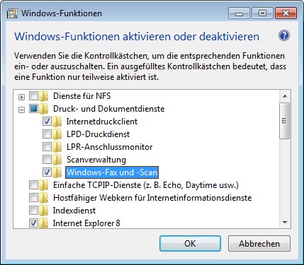 Windows-Fax und -Scan deaktivieren Windows-Fax und -Scan deaktivieren