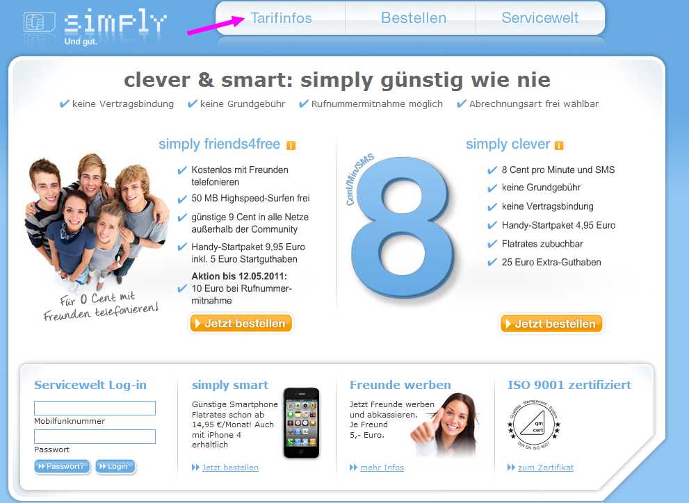 SimplyTel Startseite