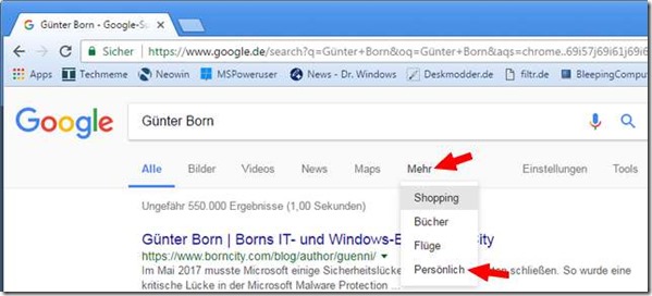 Google-Personal-Suche