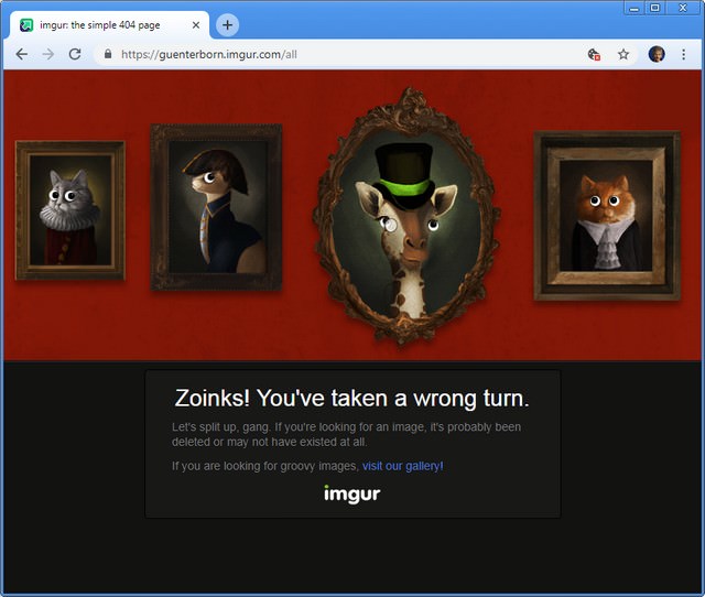 imgur 'Zoinks! You'v taken a wrong turn.' imgur 'Zoinks! You'v taken a wrong turn.'
