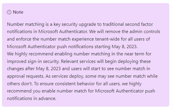 Microsoft uses Number Matching in MFA