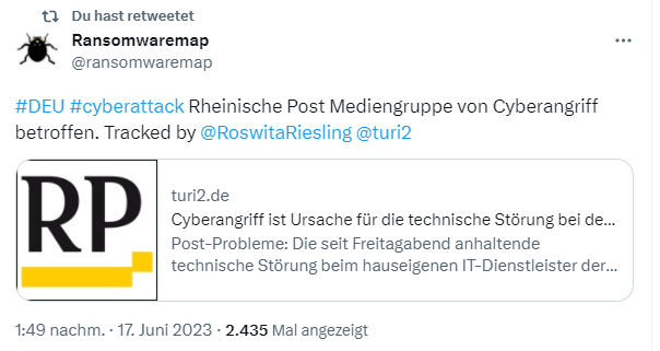 Rheinische Post Mediengruppe nach Cyberangriff offline Rheinische Post Mediengruppe nach Cyberangriff offline