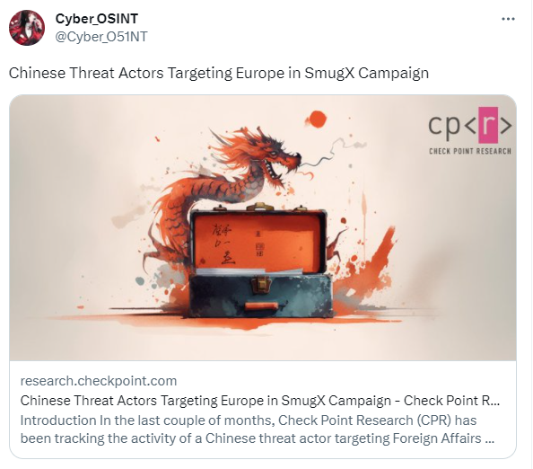 Chinesische Bedrohungsakteure zielen mit SmugX-Kampagne auf Europa