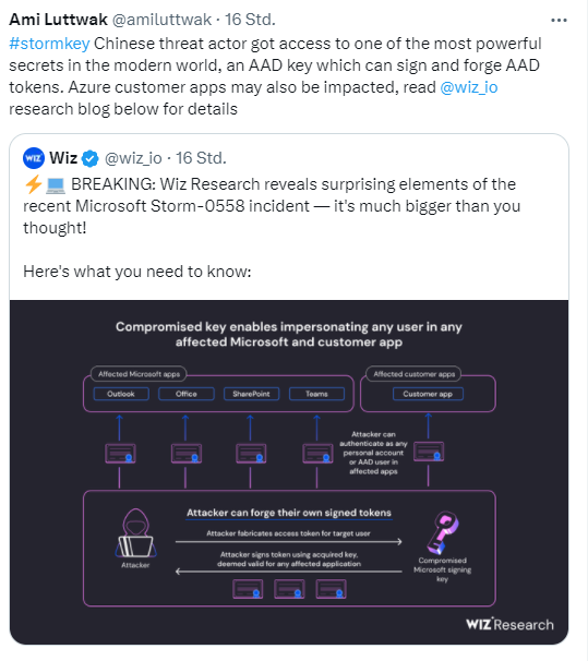 Wiz on Microsoft Storm-0558 security incident