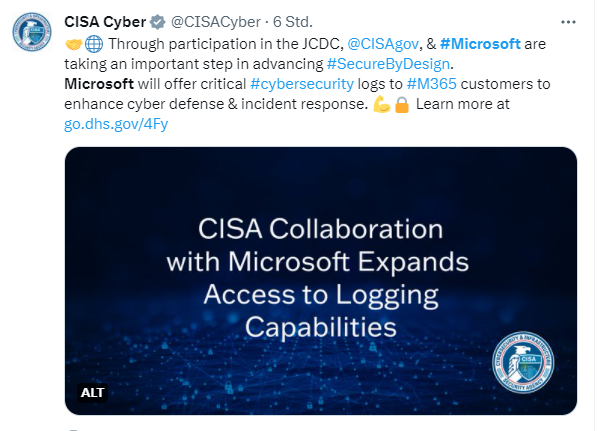 CISA about extended logging in Microsoft 365