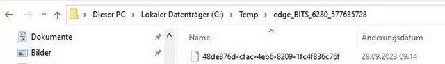 Temp folder with edge_BITS file