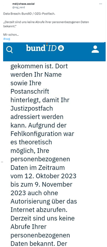 Mein Justizpostfach mit Datenschutzproblemen