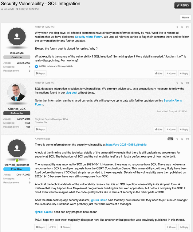Deleted 3CX Forum Posts
