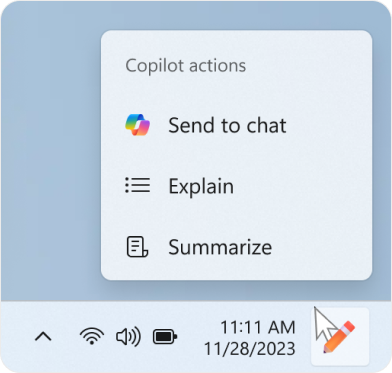 Copilot actions in Windows 11 24H2