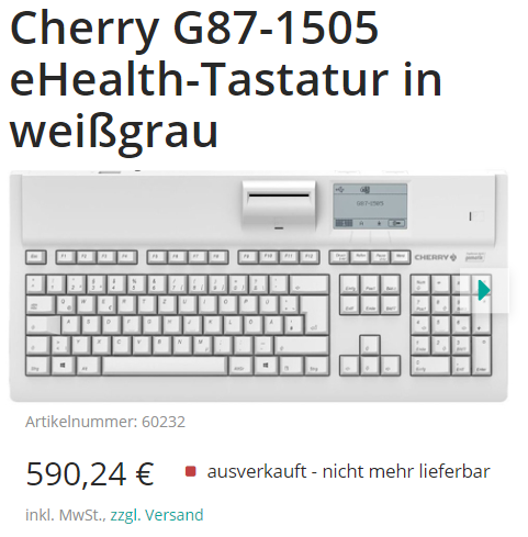 Cherry G87-1505 eHealth-Tastatur 