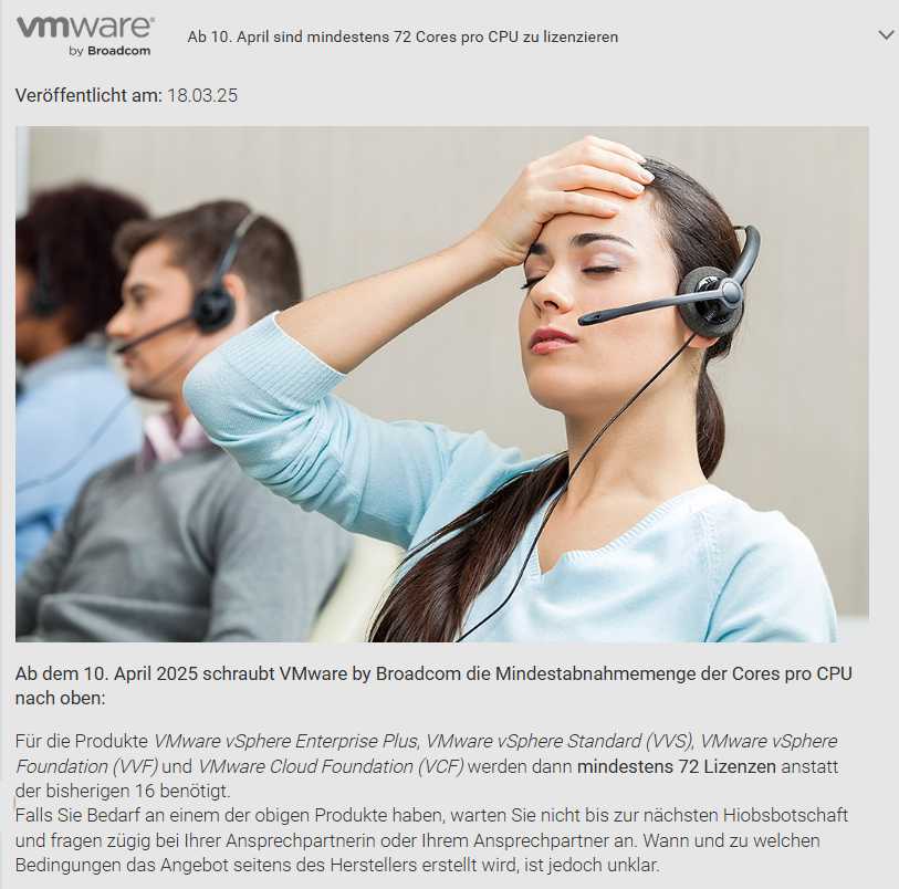 VMware -Lizenzanforderungen (April 2025)