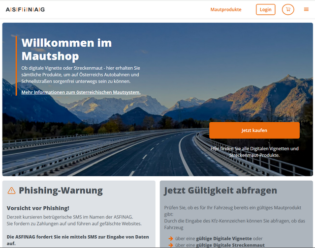 Maut Vignette Österreich bestellen