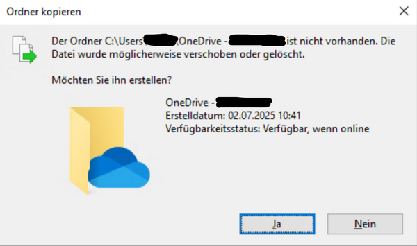 OneDrive error dialog