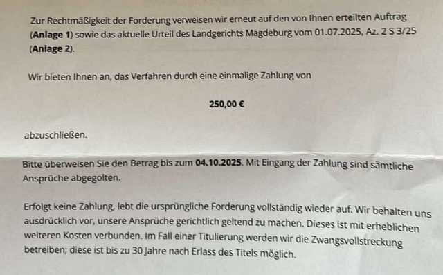 TPI Vergleichsangebot 250 Euro